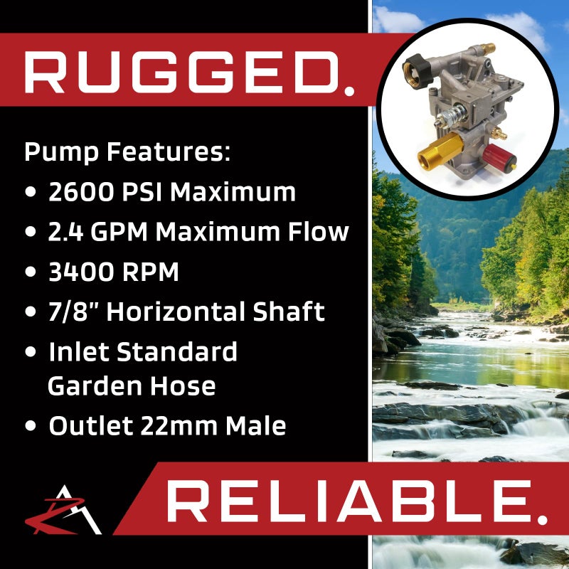 Himore Pressure Washer Pump Replacement for Powerstroke PS80903A with 7/8" Horizontal Short Shaft - Image 5